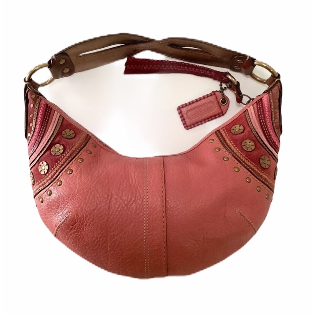 VINTAGE COACHSoho Rose Pink Hobo Leather Purse
